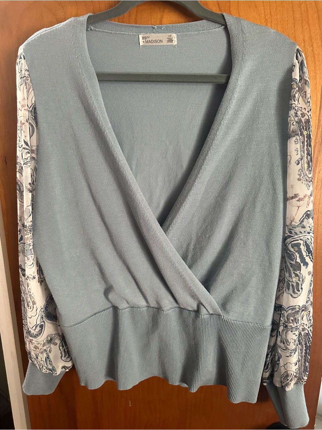 Madison Light Blue Knit Top
